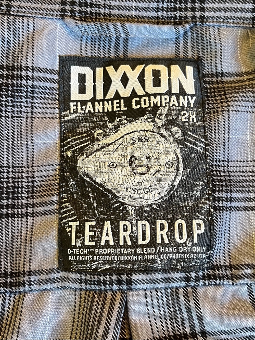 Dixxon S&S Cycles flannel shirt, 2XL - Picture 3 of 3